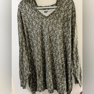 Lands' End Olive Oversized Hoodie Tunic 3X